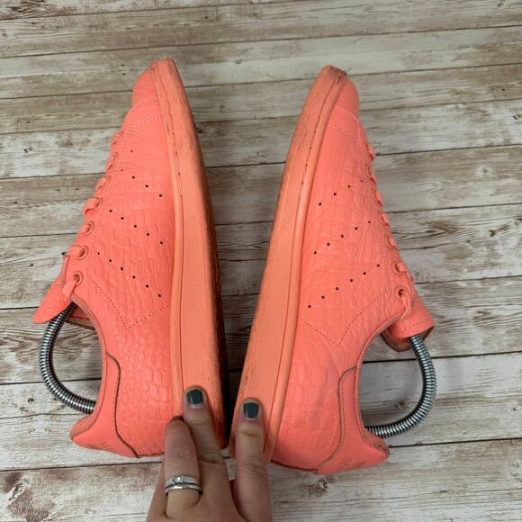 Adidas Stan Smith Sun Glow Orange Peach Low Top Sneakers Women's Size 10 - Picture 6 of 8